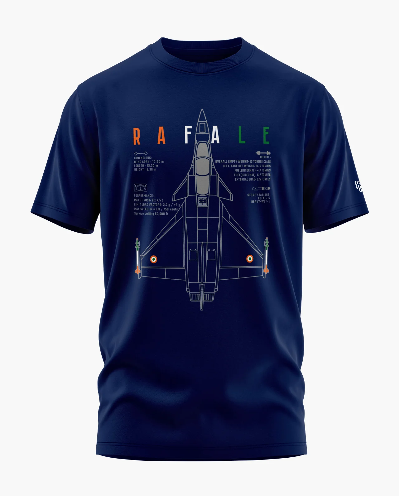 Rafale India Edition Blueprint Signature LuxeSoft Cotton T-Shirt - Image 3